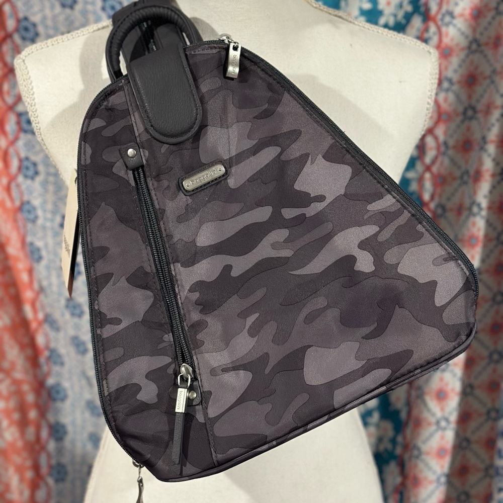 Baggallini Black Camouflage Crossbody Bag